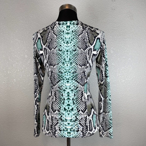 Maggy London Faux-Wrap Snake Print Top - Picture 4 of 7
